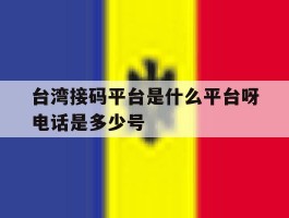 台湾接码平台是什么平台呀电话是多少号的简单介绍
