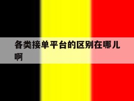 各类接单平台的区别在哪儿啊