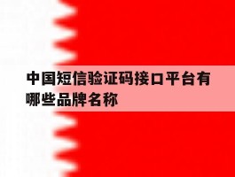 中国短信验证码接口平台有哪些品牌名称的简单介绍