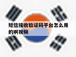 短信接收验证码平台怎么用的啊视频