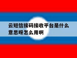 云短信接码接收平台是什么意思呀怎么用啊的简单介绍