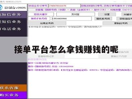 接单平台怎么拿钱赚钱的呢