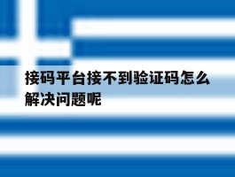 接码平台接不到验证码怎么解决问题呢