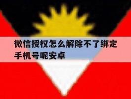 微信授权怎么解除不了绑定手机号呢安卓的简单介绍