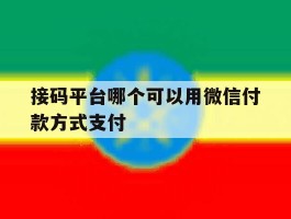 接码平台哪个可以用微信付款方式支付