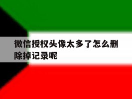 微信授权头像太多了怎么删除掉记录呢