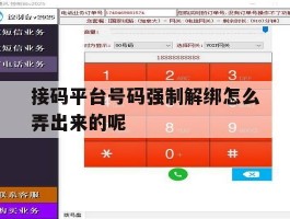 接码平台号码强制解绑怎么弄出来的呢的简单介绍