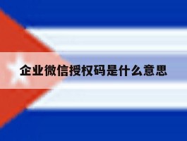 企业微信授权码是什么意思