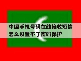 中国手机号码在线接收短信怎么设置不了密码保护的简单介绍