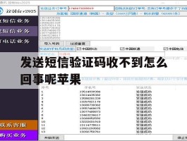 发送短信验证码收不到怎么回事呢苹果
