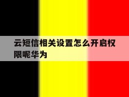 云短信相关设置怎么开启权限呢华为