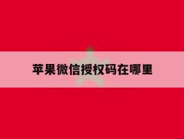 苹果微信授权码在哪里