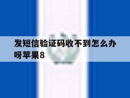 发短信验证码收不到怎么办呀苹果8