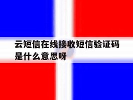 云短信在线接收短信验证码是什么意思呀的简单介绍