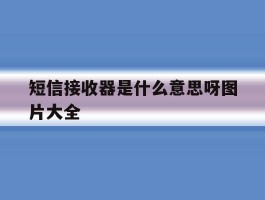 短信接收器是什么意思呀图片大全