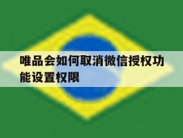 唯品会如何取消微信授权功能设置权限