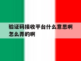 验证码接收平台什么意思啊怎么弄的啊的简单介绍