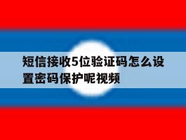 短信接收5位验证码怎么设置密码保护呢视频