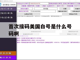 首次接码美国白号是什么号码啊
