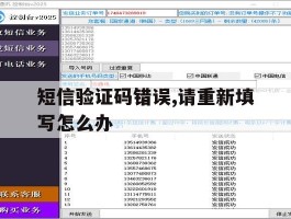 短信验证码错误,请重新填写怎么办