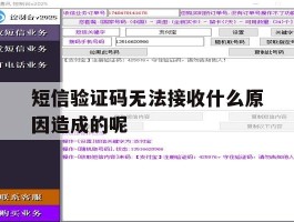 短信验证码无法接收什么原因造成的呢