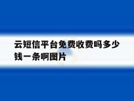 云短信平台免费收费吗多少钱一条啊图片