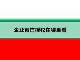 企业微信授权在哪里看