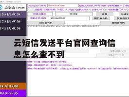 云短信发送平台官网查询信息怎么查不到