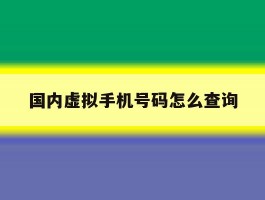 国内虚拟手机号码怎么查询