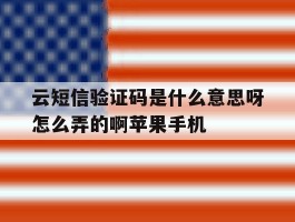 云短信验证码是什么意思呀怎么弄的啊苹果手机的简单介绍