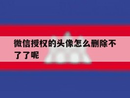 微信授权的头像怎么删除不了了呢