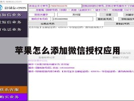 苹果怎么添加微信授权应用