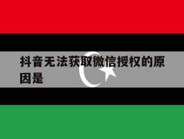 抖音无法获取微信授权的原因是