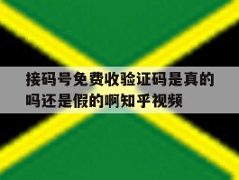 关于接码号免费收验证码是真的吗还是假的啊知乎视频的信息