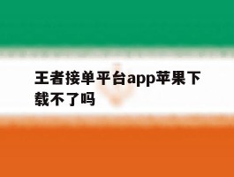 王者接单平台app苹果下载不了吗