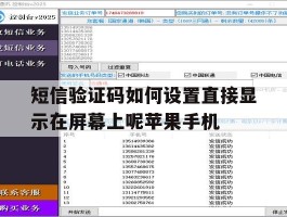 包含短信验证码如何设置直接显示在屏幕上呢苹果手机的词条