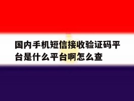 国内手机短信接收验证码平台是什么平台啊怎么查