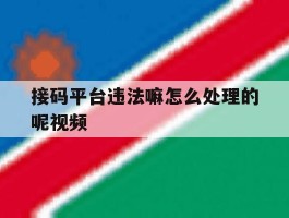 接码平台违法嘛怎么处理的呢视频