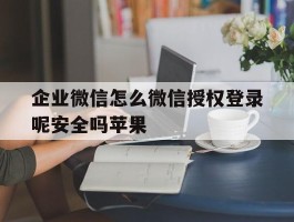 关于企业微信怎么微信授权登录呢安全吗苹果的信息