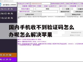 国内手机收不到验证码怎么办呢怎么解决苹果