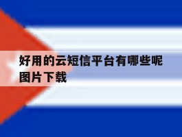 好用的云短信平台有哪些呢图片下载