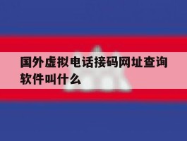 国外虚拟电话接码网址查询软件叫什么