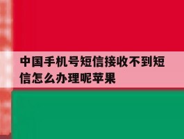 关于中国手机号短信接收不到短信怎么办理呢苹果的信息