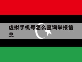 虚拟手机号怎么查询举报信息