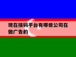 现在接码平台有哪些公司在做广告的