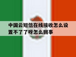 关于中国云短信在线接收怎么设置不了了呀怎么回事的信息