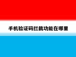 手机验证码拦截功能在哪里