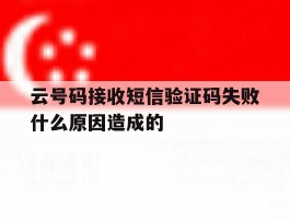云号码接收短信验证码失败什么原因造成的