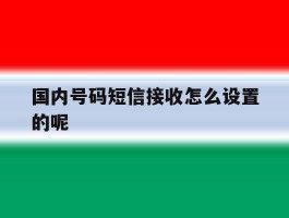 国内号码短信接收怎么设置的呢