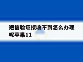 短信验证接收不到怎么办理呢苹果11